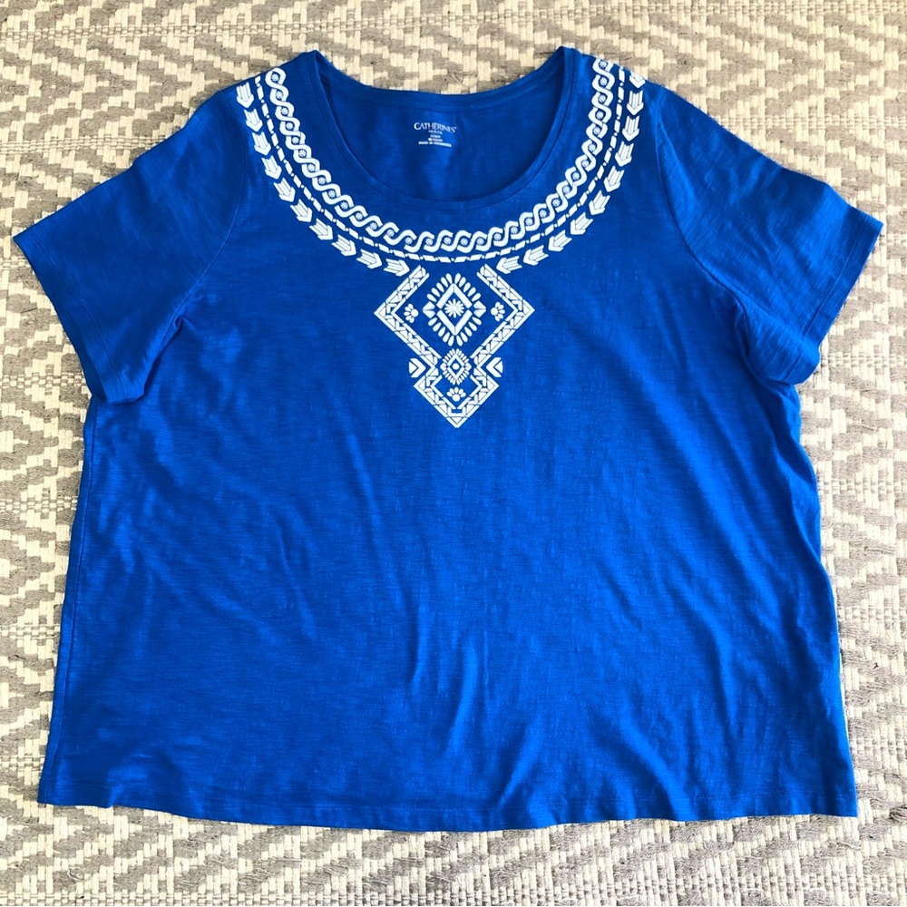 Catherines petite crew neck short sleeve pull over t-shirt size 1XWP